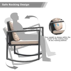 Tangkula 3 PCS Patio Rattan Wicker Chaise Chair Table Set Outdoor Rattan Furniture -Tangkula GUEST 95ad6d21 1290 4bb6 8f8d 95ca12b01e0d