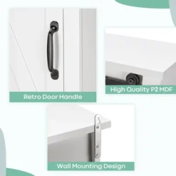 Tangkula Bathroom Wall Bathroom Storage Cabinet W/ 2 Adjustable Shelves&Sliding Barn Door -Tangkula GUEST 96868265 d8b8 4a1a b393 8ae2cbd8fea1