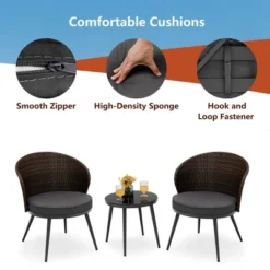 Tangkula 3PCS Rattan Patio Furniture Set Outdoor Conversation Furniture Set W/ Seat Cushions 7 Tangkula 3PCS Rattan Patio Furniture Set Outdoor Conversation Furniture Set W/ Seat Cushions -Tangkula GUEST 9763f91c 8dcc 47bf bde9 08c32377dc67