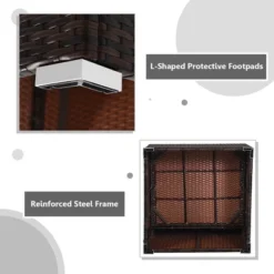 Tangkula 4PCS Rattan Patio Conversation Furniture Set Yard Outdoor W/ Grey Cushion -Tangkula GUEST 97a379d4 bd58 4c2c 972b 122973d9b287