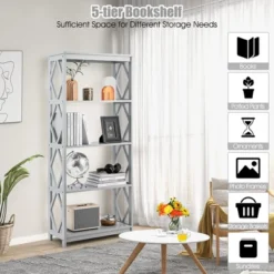 Tangkula 5-Tier Open Bookshelf Bookcase Standing Casual Home Storage Display Rack 13 Tangkula 5-Tier Open Bookshelf Bookcase Standing Casual Home Storage Display Rack -Tangkula GUEST 97e718e7 5b64 49cd 9c83 007f95c5cf8c
