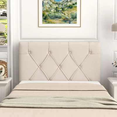 Tangkula Upholstered Headboard For Twin Size Bed W/ Fabric Upholstery Adjustable Height 2 Tangkula Upholstered Headboard For Twin Size Bed W/ Fabric Upholstery Adjustable Height - Image 2