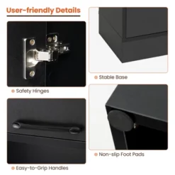 Tangkula Kitchen Pantry Cabinet 75” Tall Freestanding Cupboard With Doors & Shelves Safety Hinges & Anti-tipping Devices Black/White -Tangkula GUEST 985496da f1e7 4210 b48b 68cc3dae5e67