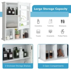 Tangkula Mirrored Medicine Cabinet Bathroom Wall Mounted Storage W/Adjustable Shelf -Tangkula GUEST 989e5d6c 6f48 4591 8ed3 4c68370745a5