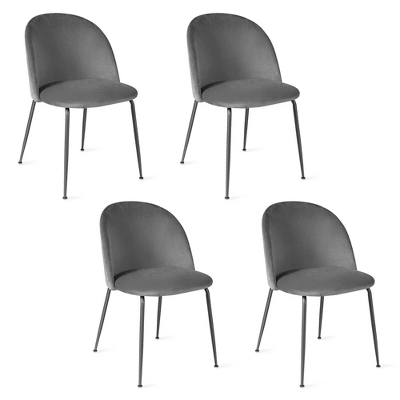 Tangkula Dining Chair Set Of 4 Upholstered Velvet Chair Set W/ Metal Base For Living Room 11 Tangkula Dining Chair Set Of 4 Upholstered Velvet Chair Set W/ Metal Base For Living Room - Image 11