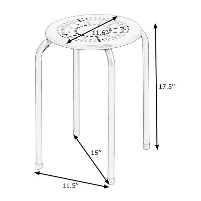 Tangkula Set Of 6 Stackable Stools Metal Chair Dining Set W/ Round Top 8 Tangkula Set Of 6 Stackable Stools Metal Chair Dining Set W/ Round Top - Image 8
