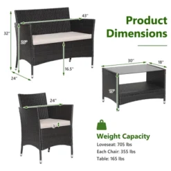 Tangkula 8PCS Outdoor Sofa Set Patio Rattan Wicker Conversation Set W/ Coffee Table -Tangkula GUEST 9b5756fb db99 49ae 9341 5282eef2b826