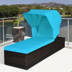 Tangkula 2PCS Rattan Patio Chaise Lounge Chair W/ Adjustable Canopy Turquoise Cushion 11 Tangkula 2PCS Rattan Patio Chaise Lounge Chair W/ Adjustable Canopy Turquoise Cushion -Tangkula GUEST 9b66f5f7 4c36 4d50 8c9c 85f8eed4c5eb