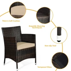 Tangkula 8PCS Patio Garden Rattan Furniture Set Coffee Table Cushioned Sofa Brown -Tangkula GUEST 9ce36e73 fb8d 44b4 8d53 f2859c0ef56e 1