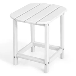 Tangkula 1PC/2PCS 18" Adirondack Square Tea Table Side Table Outdoor Small Patio Table Weather Resistant Or Backyard Garden White -Tangkula GUEST 9d944f28 b2c1 4583 a112 69697d856541