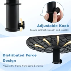 Tangkula Round Umbrella Table 20" Beach Umbrella Table W/1.5" Umbrella Hole Wood Grain Surface Height Adjustable Knob -Tangkula GUEST 9dab21e1 cefa 4ef8 9988 e5cda897fe4e