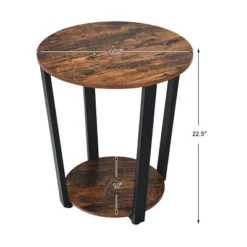 Tangkula 2 PCS 2-Tier Industrial Round End Table Metal Sofa Side Table With Storage Shelf 16 Tangkula 2 PCS 2-Tier Industrial Round End Table Metal Sofa Side Table With Storage Shelf -Tangkula GUEST 9ead3c34 bbf2 4e83 a934 ca5afe57d05b