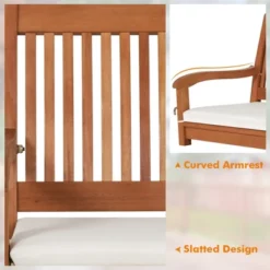 Tangkula 2-Seat Patio Hanging Wooden Porch Swing Bench W/ Cushion -Tangkula GUEST 9f13fc70 6ca4 4d16 bca1 1ad78111af61