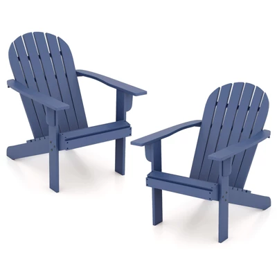 Tangkula 4PCS Patio Adirondack Chair W/ Inclined Seat High Backrest & Wide Armrests 3 Tangkula 4PCS Patio Adirondack Chair W/ Inclined Seat High Backrest & Wide Armrests - Image 3