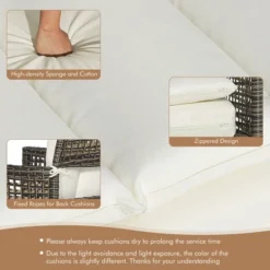 Tangkula 3PCS Patio Wicker Bistro Set Furniture Set PE Rattan Table Set W/ Off White Cushions 11 Tangkula 3PCS Patio Wicker Bistro Set Furniture Set PE Rattan Table Set W/ Off White Cushions -Tangkula GUEST a18a3b3b d592 4d12 bf75 18cd14e0c867