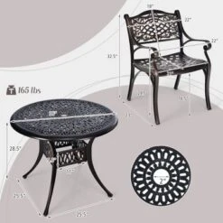 Tangkula 3PCS Cast Aluminum Patio Bistro Set Outdoor Dining Table & Chair Furniture Set -Tangkula GUEST a1c949b5 2712 455d b85f c3a0b988e703