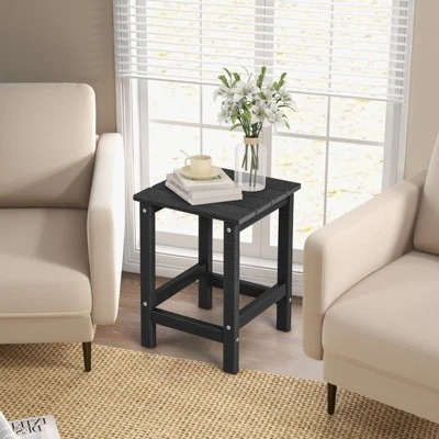 Tangkula 2PCS 14" Patio Adirondack Side Table HDPE Square Weather Resistant Garden 2 Tangkula 2PCS 14" Patio Adirondack Side Table HDPE Square Weather Resistant Garden - Image 2