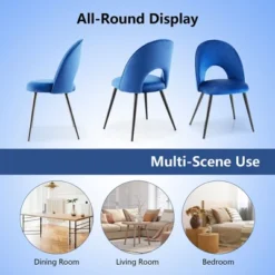 Tangkula Dining Chair Set Of 4 Velvet Upholstered Side Chair W/ Metal Base For Living Room 15 Tangkula Dining Chair Set Of 4 Velvet Upholstered Side Chair W/ Metal Base For Living Room -Tangkula GUEST a25fa928 5722 4eac ac18 33c5aff5b111