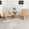 Tangkula 1PC/2PCS Outdoor Fir Wood Rocking Chair Outdoor Glider Chair With Rotatable Hidden Cup Holder And Curved Seat
