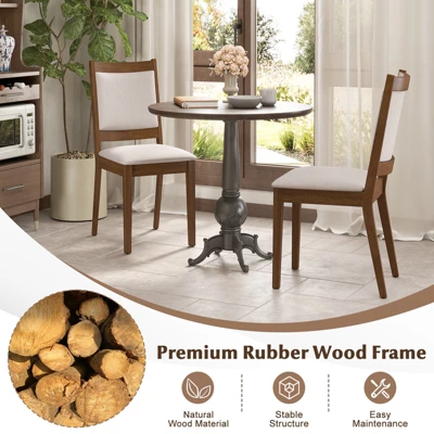 Tangkula Modern Dining Chair Set Of 4 Upholstered Kitchen Chair W/ Padded Backrest & Seat 7 Tangkula Modern Dining Chair Set Of 4 Upholstered Kitchen Chair W/ Padded Backrest & Seat - Image 7