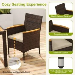 Tangkula 9 Pieces Patio Dining Set For 8 Outdoor Rectangular Acacia Wood Table And PE Rattan Chairs With Umbrella Hole 12 Tangkula 9 Pieces Patio Dining Set For 8 Outdoor Rectangular Acacia Wood Table And PE Rattan Chairs With Umbrella Hole -Tangkula GUEST a563a16e 245f 4915 bd1b e40c3378afba