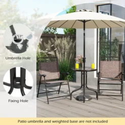 Tangkula 3 Pieces Bistro Set Outdoor Furniture Set With Tempered Glass Table Umbrella Hole -Tangkula GUEST a61e2e3e 7e39 4753 8f64 952bd782c335