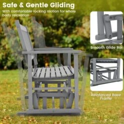 Tangkula Patio Glider Loveseat Chair Swing Rocking Bench W/ Curved Backrest & Slatted Seat 13 Tangkula Patio Glider Loveseat Chair Swing Rocking Bench W/ Curved Backrest & Slatted Seat -Tangkula GUEST a64ba495 3f92 4666 b97e eb1d89ffebd9