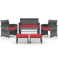 Tangkula Set Of 6 Patio Furniture Outdoor Sectional Conversation PE Rattan Sofa Set -Tangkula GUEST a6e164bd 86df 4b7f a479 df6fabe91dfa