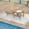 Tangkula 2PCS Outdoor Square Teak Wood End Table Coffee Table For Porch Deck Garden Patio