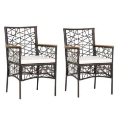 Tangkula Patio PE Rattan Dining Chairs Set Of 2/4 Patio PE Wicker Armchairs With Removable Cushions And Acacia Wood Armrests 16 Tangkula Patio PE Rattan Dining Chairs Set Of 2/4 Patio PE Wicker Armchairs With Removable Cushions And Acacia Wood Armrests -Tangkula GUEST a74ec3bd d1f8 4c07 a8c5 a09afcf47e73