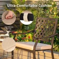 Tangkula 3 Piece Patio Bar Bistro Set, Outdoor Bar Height Stool & Table Ergonomic Seat W/ Comfortable Cushion Reinforced Steel Structure -Tangkula GUEST a7be0ca5 21b6 40a5 8ef9 c516c696e904