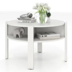 Tangkula Round Coffee Table With 4 Side Compartments 2-Tier Circle Coffee Table 17 Tangkula Round Coffee Table With 4 Side Compartments 2-Tier Circle Coffee Table -Tangkula GUEST a817e657 d95e 43d9 9e69 b0e4d3e1f752