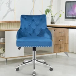 Tangkula Velvet Desk Chair Upholstered 360°Swivel Height Adjustable Rolling Office Chair For Office Bedroom Living Room 12 Tangkula Velvet Desk Chair Upholstered 360°Swivel Height Adjustable Rolling Office Chair For Office Bedroom Living Room -Tangkula GUEST a867090d c5e7 46a7 b203 9413c5456318