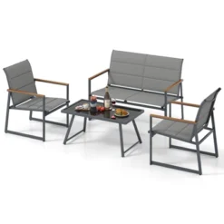 Tangkula 4 Piece Patio Furniture Set Outdoor Metal Conversation Set W/ Padded Fabric Seat 19 Tangkula 4 Piece Patio Furniture Set Outdoor Metal Conversation Set W/ Padded Fabric Seat -Tangkula GUEST a88147ff 3da2 4b0b 839a 171181caa221