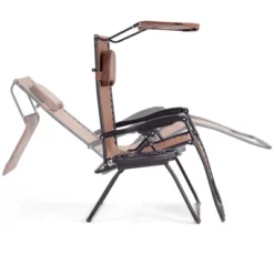 Tangkula Recling Zero Gravity Chair With Drink Tray & Sunshade, Brown -Tangkula GUEST a9a7e7cb 1e7a 4d7f bcff 0b0d083b4386