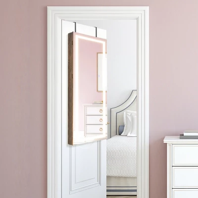 Tangkula LED Mirror Jewelry Cabinet Wall/Door Mounted Organizer Armoire W/ 3 Color Light 2 Tangkula LED Mirror Jewelry Cabinet Wall/Door Mounted Organizer Armoire W/ 3 Color Light - Image 2