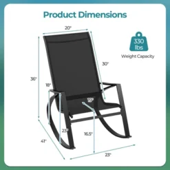 Tangkula 4 PCS Patio Rocking Chairs W/ Ergonomic Backrest Seat Safe Stoppers For Backyard -Tangkula GUEST aa4b04ff e32b 494d a62a 68bfe1909311