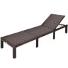 Tangkula Patio Rattan Chaise Lounge Chair Recliner Outdoor W/ 6 Positions Cushion