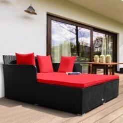 Tangkula Patio Rattan Daybed With 4 Pillows Cushioned Sofa For Outdoor 16 Tangkula Patio Rattan Daybed With 4 Pillows Cushioned Sofa For Outdoor -Tangkula GUEST ab02ff80 66f4 48cd bb3a 71b8df6cfce9