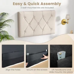 Tangkula Upholstered Headboard For Twin Size Bed W/ Fabric Upholstery Adjustable Height 15 Tangkula Upholstered Headboard For Twin Size Bed W/ Fabric Upholstery Adjustable Height -Tangkula GUEST ab39a84c a014 4b94 9ac6 5b49d7ada3dd