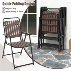 Tangkula 4 Pcs Patio Folding Chairs Portable Outdoor Dining Chairs W/ PP Seat & Back 15 Tangkula 4 Pcs Patio Folding Chairs Portable Outdoor Dining Chairs W/ PP Seat & Back -Tangkula GUEST ab6f5f88 b4aa 4146 b9b5 5a0897bd43a9