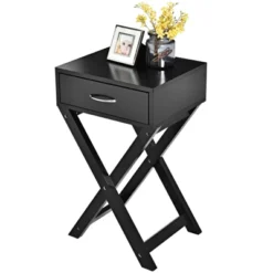 Tangkula Modern Versatile Nightstand X-shape Wooden End Table With Drawer Accent Side Table For Bedroom Black/White 14 Tangkula Modern Versatile Nightstand X-shape Wooden End Table With Drawer Accent Side Table For Bedroom Black/White -Tangkula GUEST aba42ab5 a101 4dae a098 588ce65ae9f1
