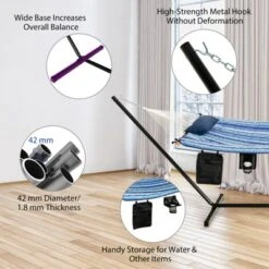 Tangkula 12Ft Hammock With Heavy-Duty Steel Stand, Woven Hammock Chair Set, Portable Hammock With Beech Wood Bar & Cotton Mat 10 Tangkula 12Ft Hammock With Heavy-Duty Steel Stand, Woven Hammock Chair Set, Portable Hammock With Beech Wood Bar & Cotton Mat -Tangkula GUEST ac61fdd1 9351 49a9 9856 d8db76787287