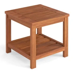 Tangkula 2-Tier Adirondack Side Table W/ Slatted Tabletop Storage Shelf For Garden -Tangkula GUEST ac9c2c5a 7782 4b7b 9528 1bde8396bc28