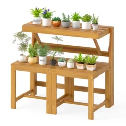 Tangkula 3-in-1 Outdoor Acacia Wood Loveseat Bench Furnitur W/ Slatted Seat For Garden 16 Tangkula 3-in-1 Outdoor Acacia Wood Loveseat Bench Furnitur W/ Slatted Seat For Garden -Tangkula GUEST ae332e3a 7f42 48ba a978 f1821a986376