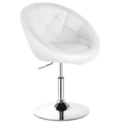 Tangkula Modern Swivel Bar Stools Height Adjustable Round Tufted Back Accent Chair Black/White -Tangkula GUEST ae8fbf93 28f4 4780 9cd4 837f13de575d