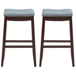 Tangkula Set Of 4 Saddle Bar Stools Backless Nailhead Counter Stool With Grey Cushions Coffee/White 20 Tangkula Set Of 4 Saddle Bar Stools Backless Nailhead Counter Stool With Grey Cushions Coffee/White -Tangkula GUEST aecaf729 bf8f 49bd bf81 699a95490e34