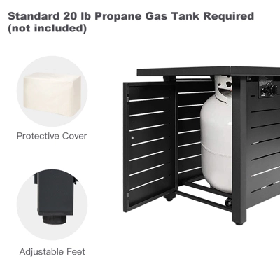 Tangkula 9 PCS Rattan Dinning Set Wicker Sofa W/Propane Gas Fire Pit 60,000 Btu Heater 9 Tangkula 9 PCS Rattan Dinning Set Wicker Sofa W/Propane Gas Fire Pit 60,000 Btu Heater - Image 9