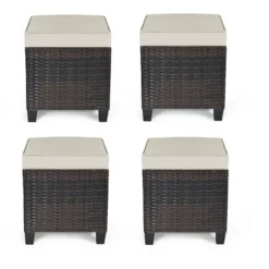 Tangkula 4PCS Rattan Ottoman Outdoor Patio Furniture Cushioned Footstool Footrest 19 Tangkula 4PCS Rattan Ottoman Outdoor Patio Furniture Cushioned Footstool Footrest -Tangkula GUEST afc8363d 571c 49bd b15b d90e8e0720b8