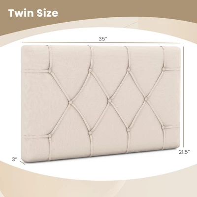 Tangkula Upholstered Headboard For Twin Size Bed W/ Fabric Upholstery Adjustable Height 8 Tangkula Upholstered Headboard For Twin Size Bed W/ Fabric Upholstery Adjustable Height - Image 8